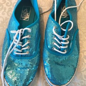 blue sequin vans